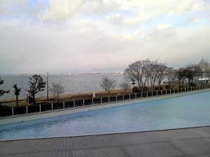 ホテルの中から見る琵琶湖