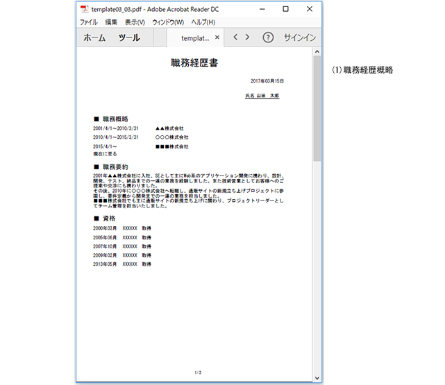職務経歴書