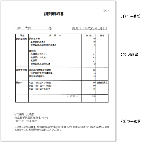 調剤明細書
