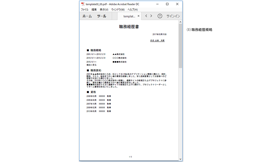 職務経歴書